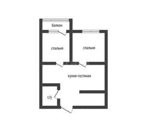 2-к квартира, вторичка, 42м2, 2/16 этаж