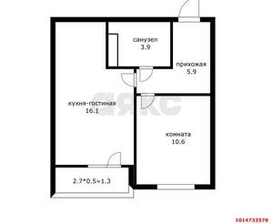 1-к квартира, вторичка, 37м2, 5/16 этаж