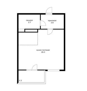 Студия квартира, вторичка, 27м2, 9/24 этаж