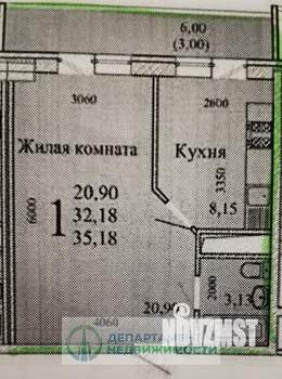 1-к квартира, вторичка, 33м2, 16/18 этаж