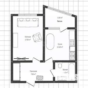 1-к квартира, вторичка, 38м2, 13/18 этаж