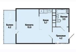 Студия квартира, вторичка, 28м2, 2/17 этаж