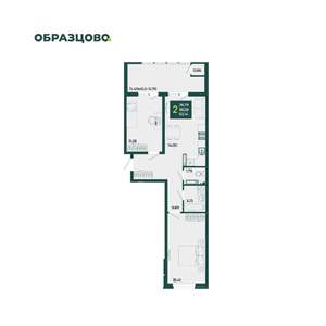 2-к квартира, вторичка, 63м2, 17/18 этаж