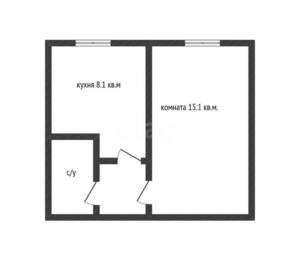 1-к квартира, вторичка, 30м2, 3/5 этаж
