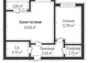 1-к квартира, вторичка, 51м2, 15/16 этаж