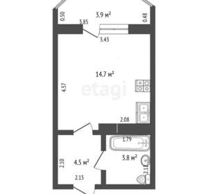 Студия квартира, вторичка, 23м2, 16/22 этаж