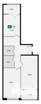 2-к квартира, вторичка, 68м2, 10/18 этаж