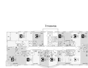 3-к квартира, вторичка, 73м2, 3/16 этаж