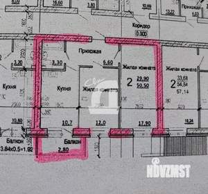 2-к квартира, вторичка, 53м2, 1/5 этаж