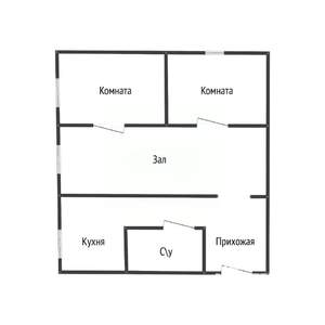 2-к квартира, вторичка, 39м2, 1/2 этаж