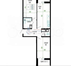 2-к квартира, вторичка, 57м2, 5/25 этаж