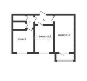 2-к квартира, вторичка, 44м2, 8/9 этаж
