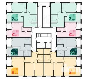 2-к квартира, вторичка, 62м2, 2/18 этаж
