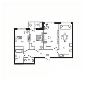 3-к квартира, вторичка, 78м2, 9/9 этаж