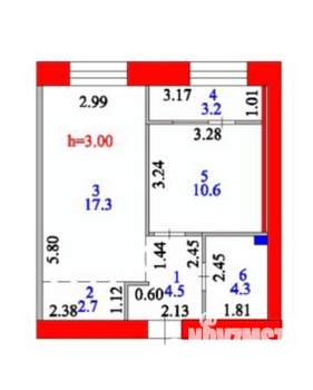 2-к квартира, вторичка, 43м2, 11/26 этаж