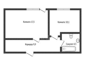 1-к квартира, вторичка, 42м2, 1/10 этаж