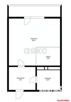 1-к квартира, вторичка, 32м2, 2/17 этаж