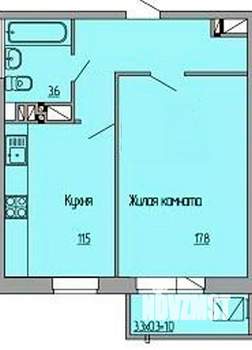 1-к квартира, вторичка, 43м2, 2/18 этаж