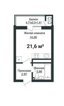 Студия квартира, вторичка, 27м2, 15/16 этаж