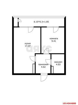 1-к квартира, вторичка, 39м2, 13/16 этаж
