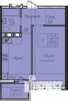 1-к квартира, вторичка, 38м2, 8/9 этаж