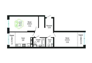2-к квартира, вторичка, 65м2, 4/24 этаж