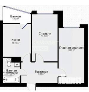 2-к квартира, вторичка, 56м2, 18/19 этаж
