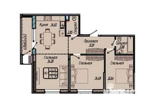 3-к квартира, вторичка, 75м2, 6/18 этаж