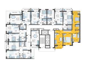 3-к квартира, строящийся дом, 78м2, 19/23 этаж