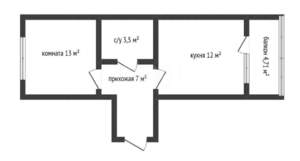 1-к квартира, вторичка, 44м2, 2/22 этаж