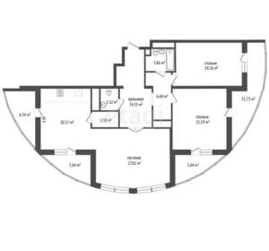 3-к квартира, вторичка, 133м2, 6/18 этаж