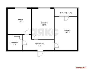 2-к квартира, вторичка, 49м2, 16/19 этаж