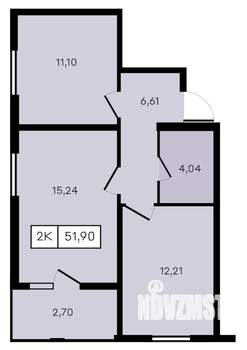 2-к квартира, вторичка, 52м2, 7/8 этаж