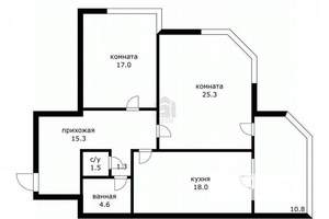 2-к квартира, вторичка, 83м2, 5/22 этаж