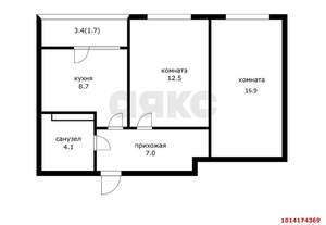 2-к квартира, вторичка, 51м2, 14/18 этаж