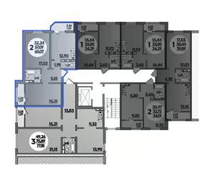 2-к квартира, вторичка, 60м2, 8/8 этаж