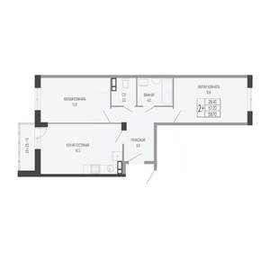 2-к квартира, вторичка, 59м2, 13/17 этаж