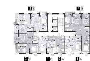 3-к квартира, строящийся дом, 93м2, 2/9 этаж