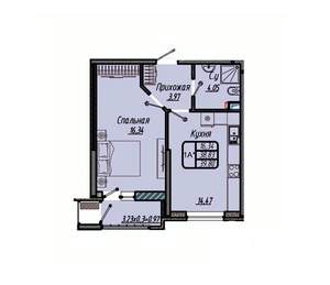 1-к квартира, вторичка, 40м2, 11/18 этаж