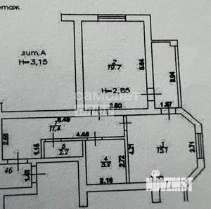 1-к квартира, вторичка, 59м2, 1/7 этаж