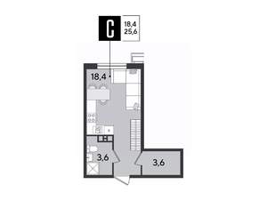 Студия квартира, строящийся дом, 26м2, 6/9 этаж