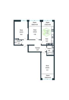 3-к квартира, вторичка, 88м2, 4/24 этаж