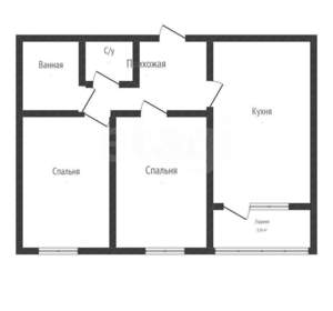 2-к квартира, сданный дом, 55м2, 8/16 этаж