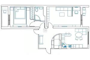 2-к квартира, вторичка, 64м2, 11/16 этаж