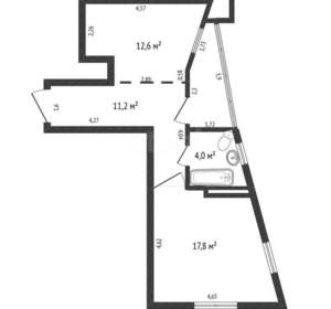 1-к квартира, вторичка, 46м2, 16/21 этаж