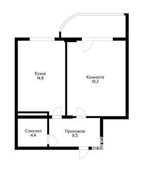 1-к квартира, вторичка, 47м2, 12/17 этаж