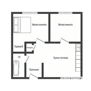2-к квартира, вторичка, 40м2, 1/4 этаж