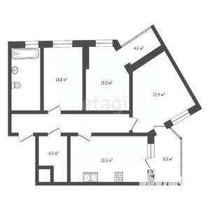 3-к квартира, вторичка, 131м2, 14/23 этаж