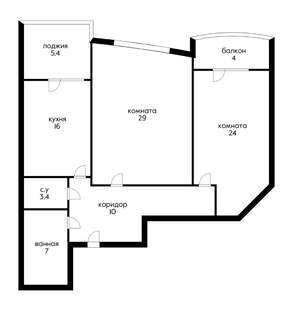 2-к квартира, вторичка, 93м2, 12/16 этаж