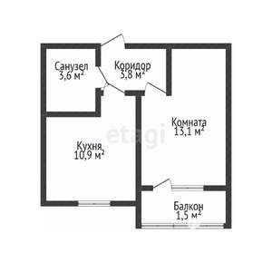 1-к квартира, вторичка, 32м2, 14/16 этаж